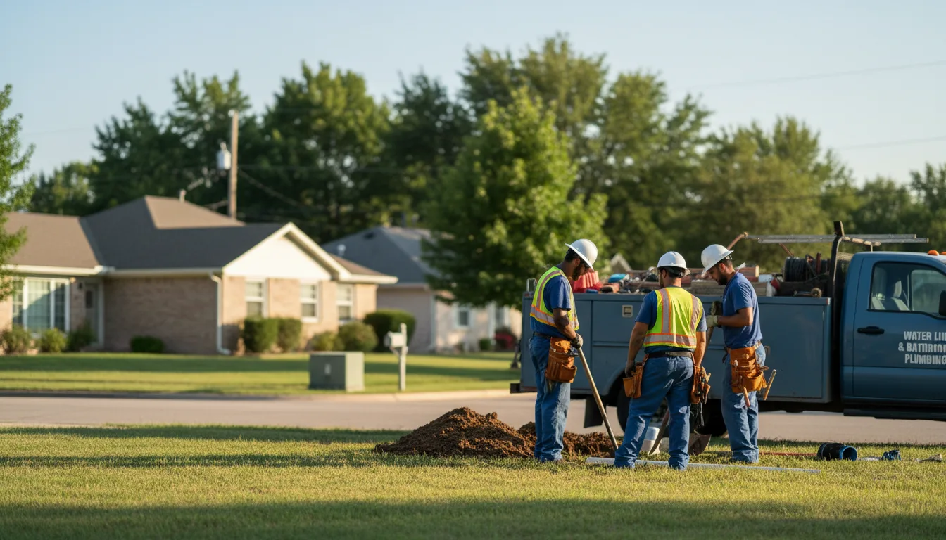 Residential water line and bathroom plumbing service in Stockport, OH